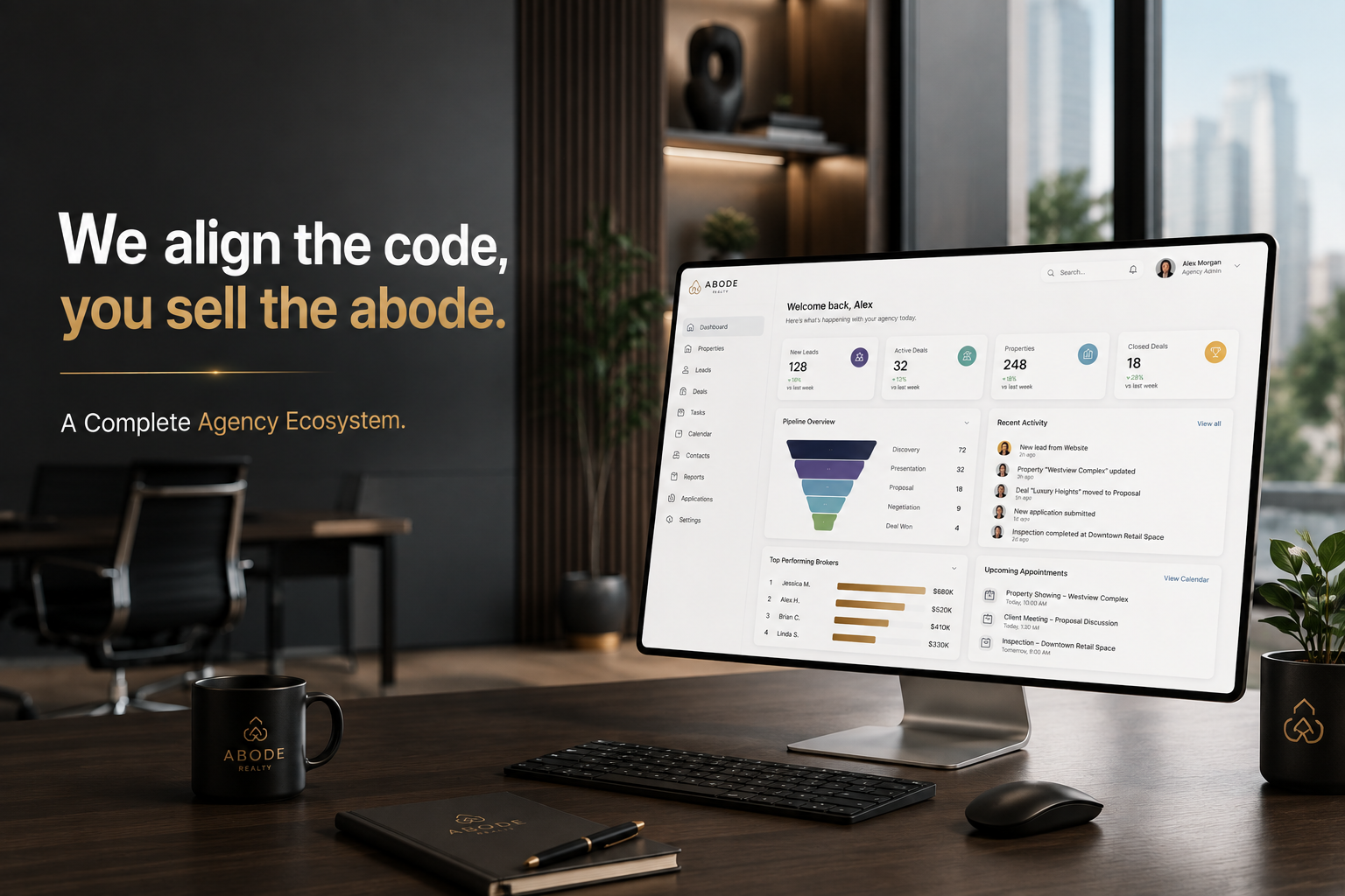 One workspace for inventory, pipeline, people, and reporting.
